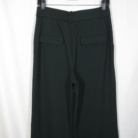 OGL Dark Green Ponte-De-Roma Stretch High Rise Straight Leg Pintuck Trousers M - Picture 11 of 11
